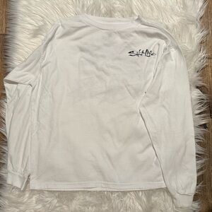 Salt Life White Long Sleeve Boys Shirt Size Youth Large